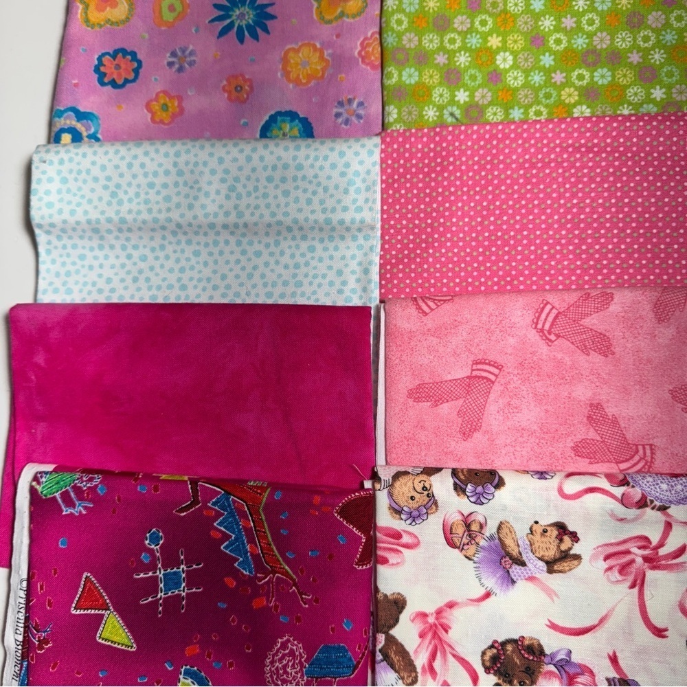 8 fat quarters Colorful quilt cotton Fabric pink Bundle for Arts & Crafts #30